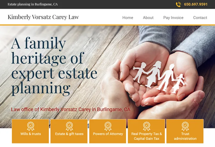 Web design portfolio: estate planner attorney website