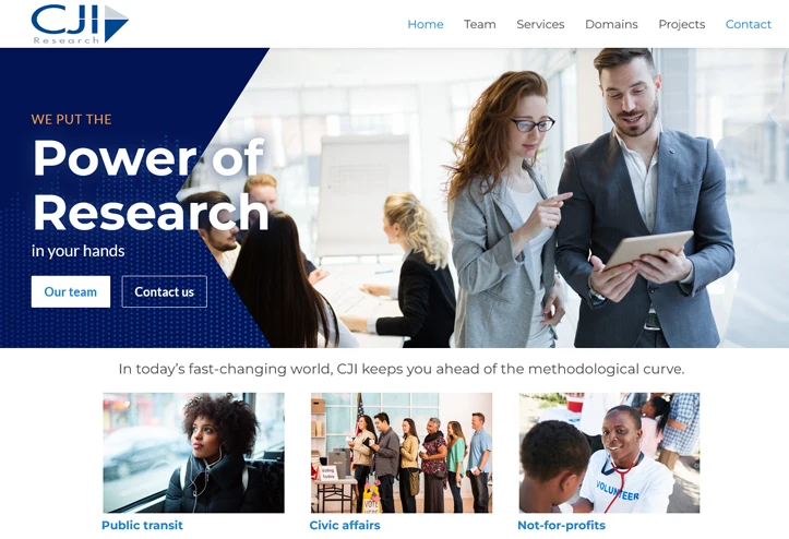 Web design portfolio: market research consultancy