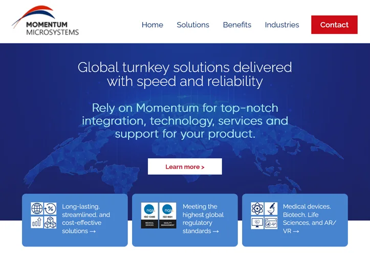Web design portfolio: systems integrator website