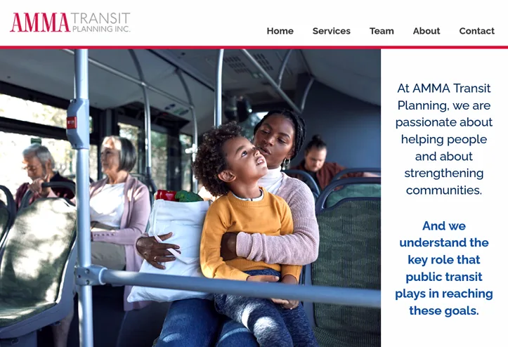 Web design portfolio: transit planning agency